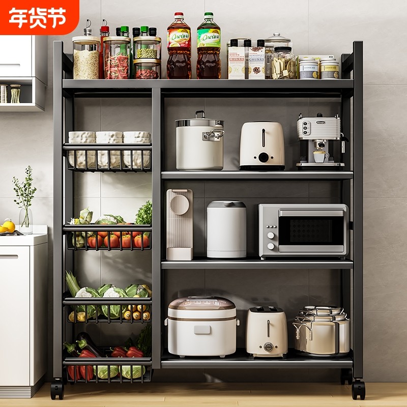 厨房蔬菜置物架落地多层收纳架家用多功能杂物架储物架子移动水果