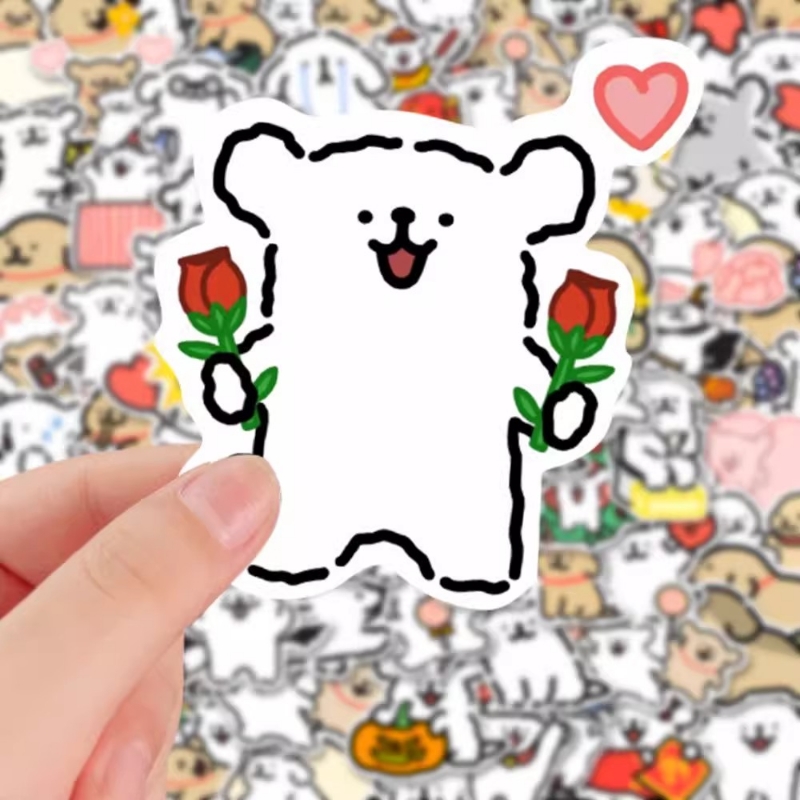 线条小狗超萌马尔济斯贴纸