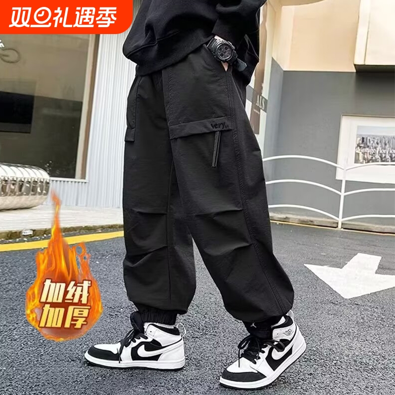儿童装男童长裤裤子2026新款大童秋装工装裤春秋冬款男孩冬季加绒