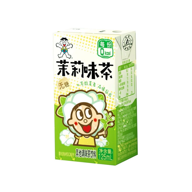 旺旺茶饮料无糖茉莉花茶125ml*1盒