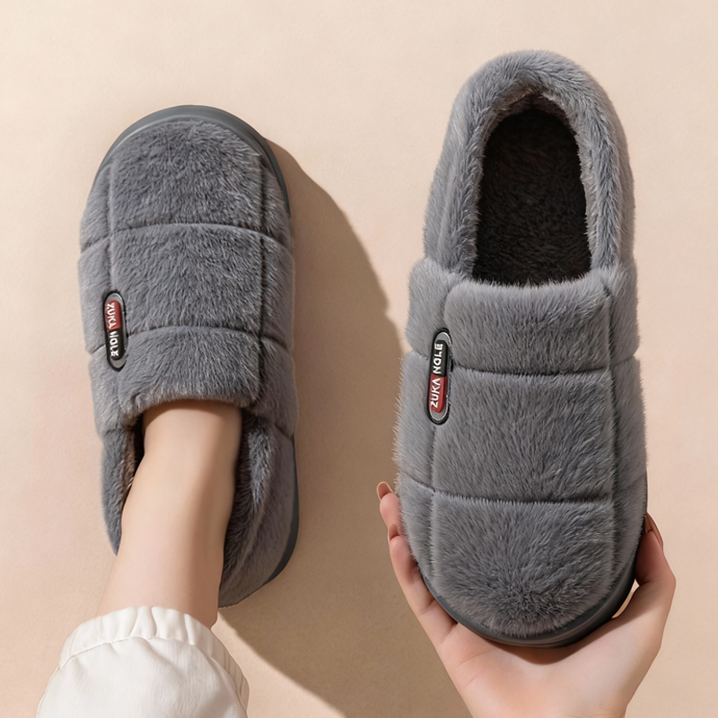 冬季厚底防滑棉鞋保暖男式大码