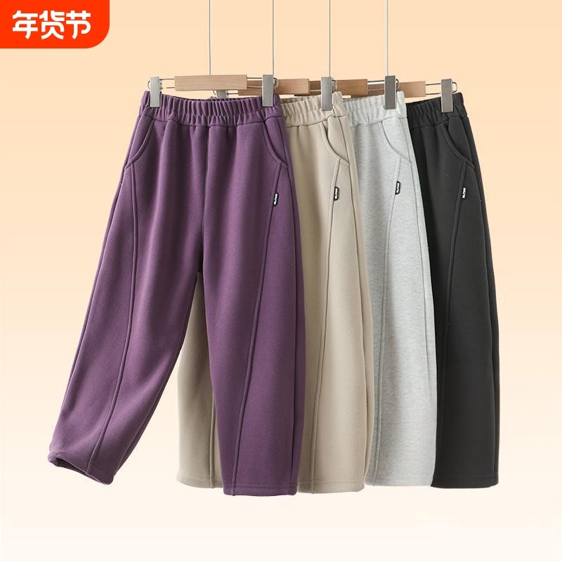 男女童加绒裤子2025新款卫裤春秋冬香蕉裤运动加厚女孩中大童外裤