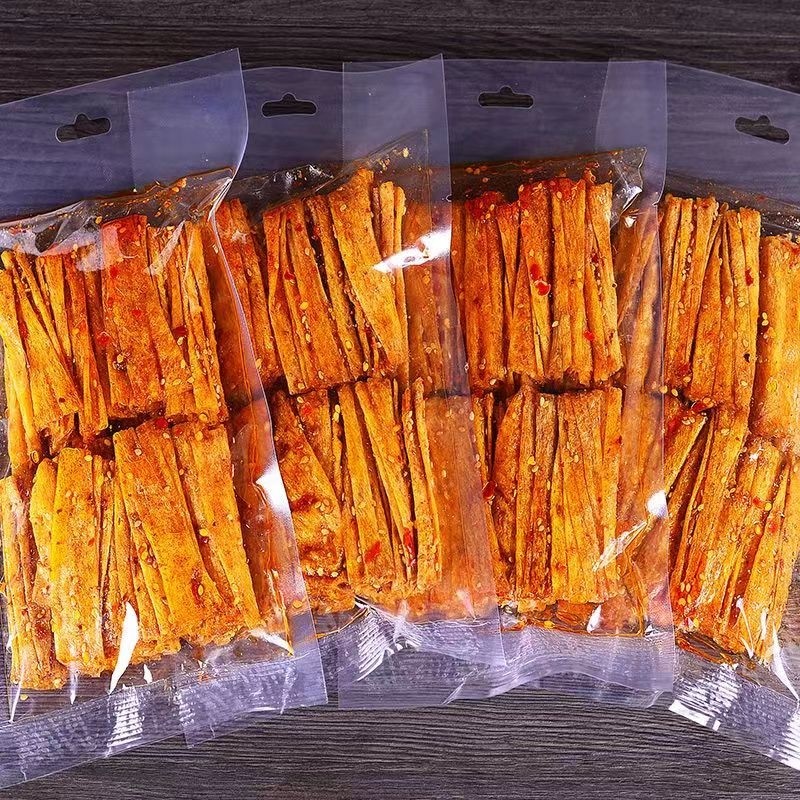 网红香辣豆皮豆卷辣条辣片麻辣豆腐干零食怀旧小吃大礼包手工辣味