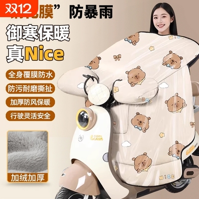 电动车挡风被防水冬季加绒加厚电瓶摩托车冬天2024秋冬款特厚御寒