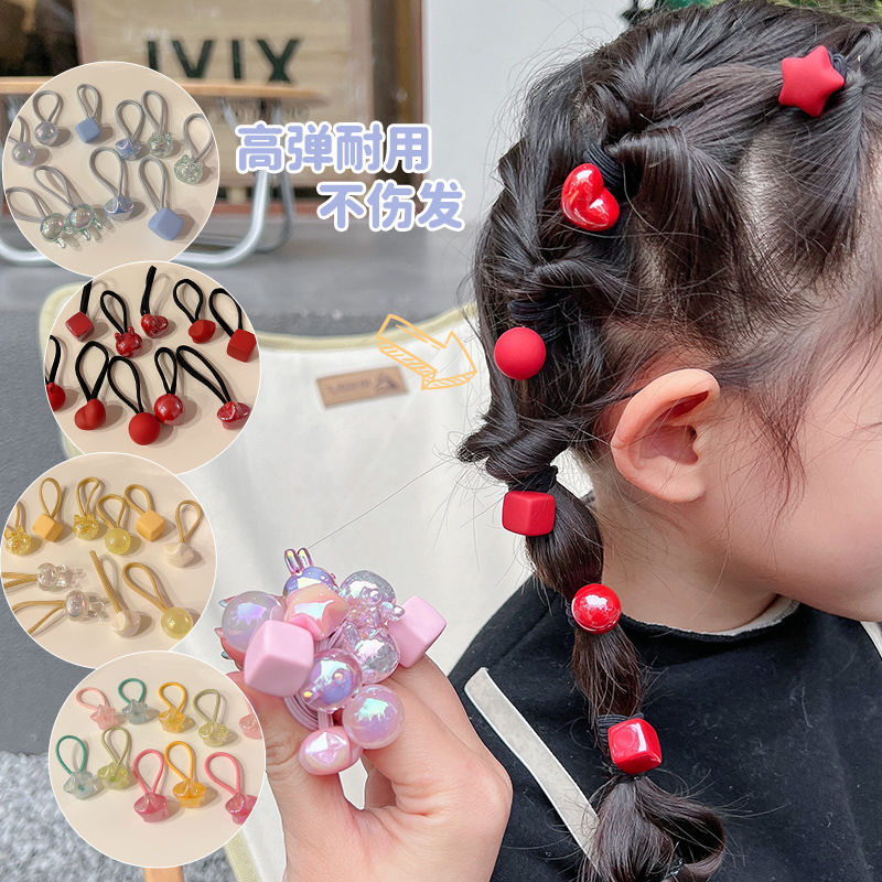 荔丫荔丫高弹力头绳糖果色皮筋儿童女发绳高马尾扎头发皮套橡皮筋