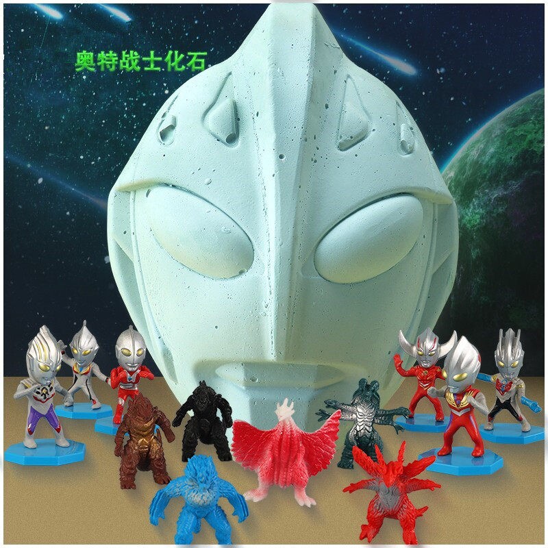 考古挖掘玩具奥特超人昆虫动物海洋生物宇宙恐龙化石男孩盲盒怪兽