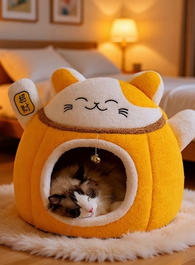 猫窝狗窝防风保暖猫咪睡窝猫屋猫帐篷冬天可拆洗双层不塌陷安全感