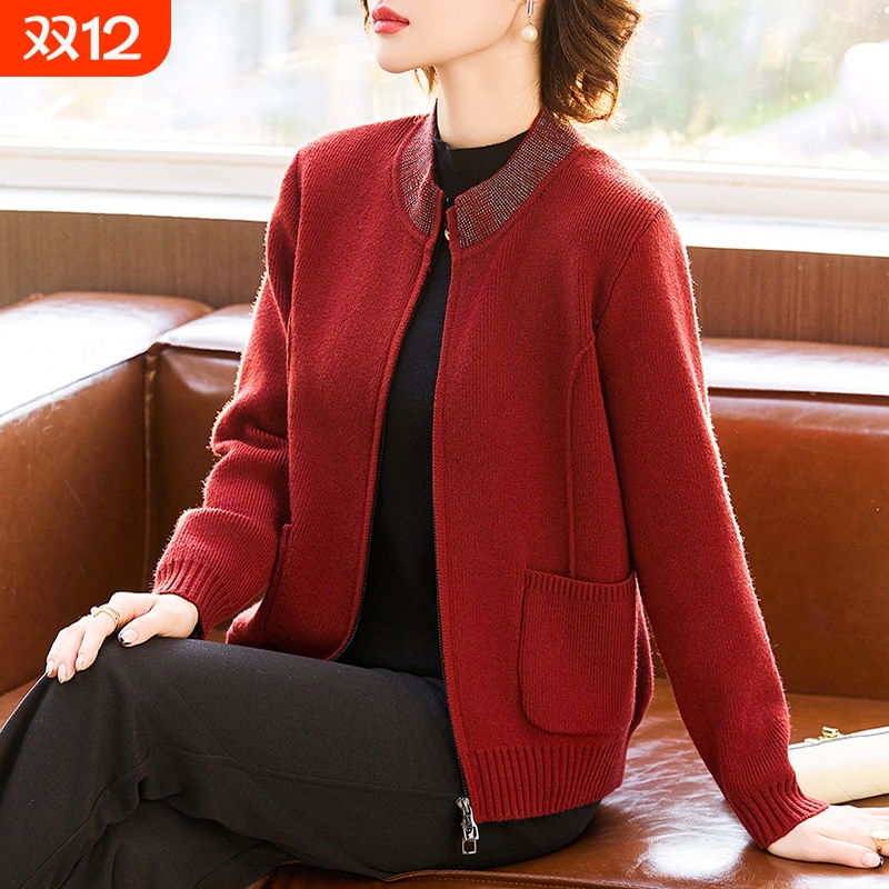 中老年妈妈秋冬毛衣奶奶上衣休闲
