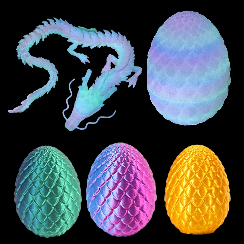 夜光龙3d打印桌面水晶龙摆件