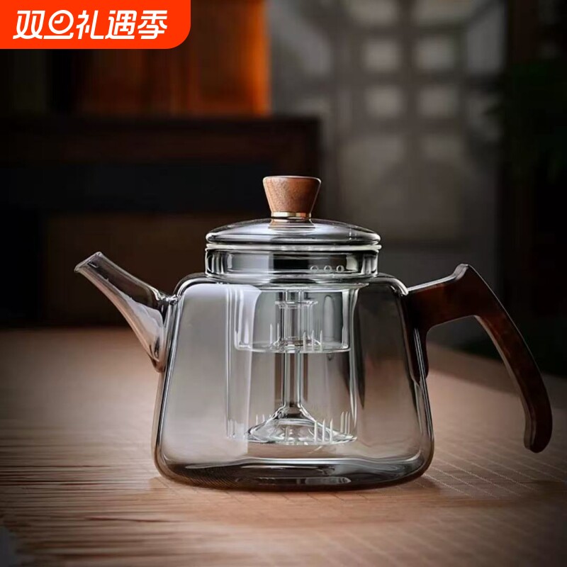 茶壶玻璃耐高温新款煮茶器单壶围炉烧水壶大容量电陶炉用茶具提梁