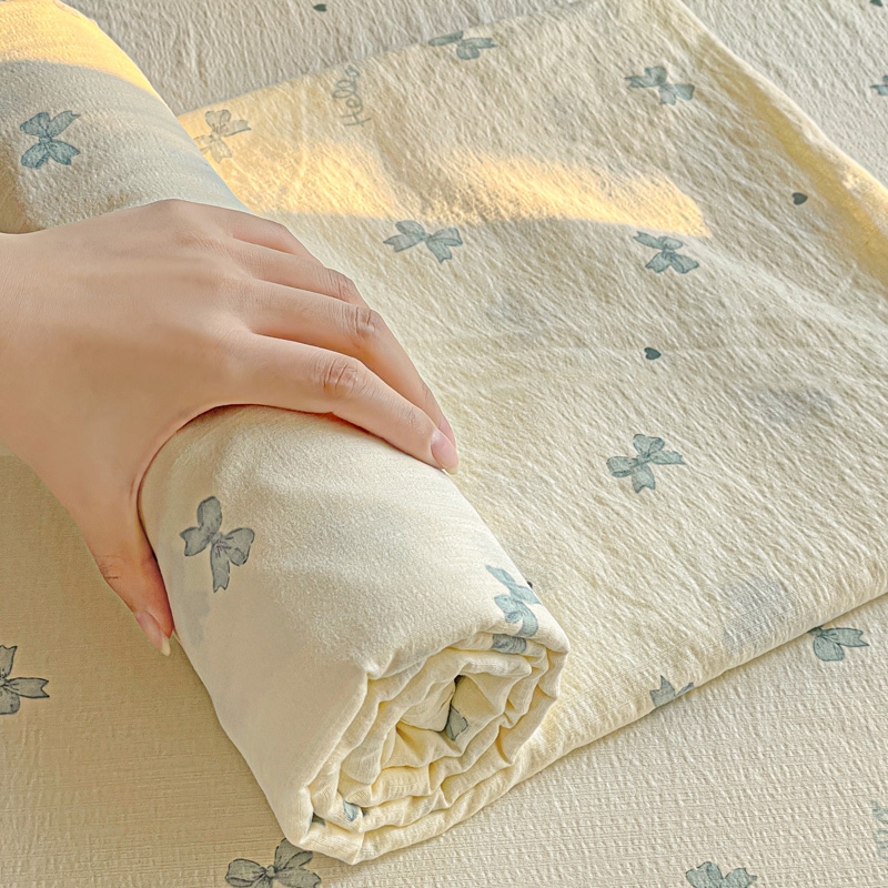 水洗棉双层纱床单单件全棉纯棉