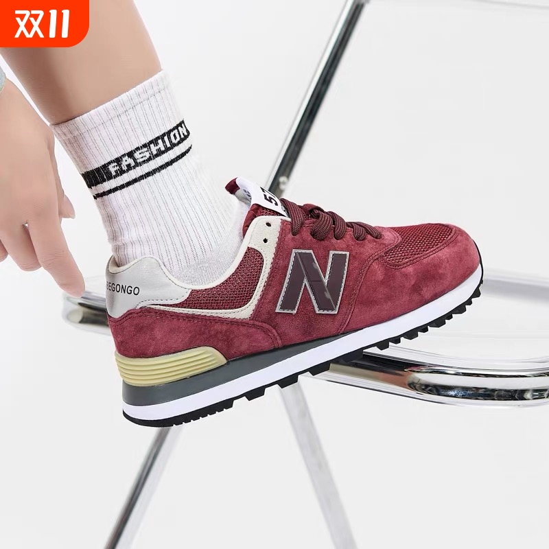 NEW BOLUNE/新百伦574男鞋红色跑步鞋夏季新款情侣鞋休闲鞋n字鞋