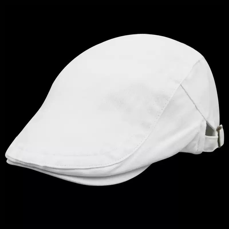 鸭舌帽子男女同款韩版潮时尚前进帽新款报童帽简约光身白色贝雷帽