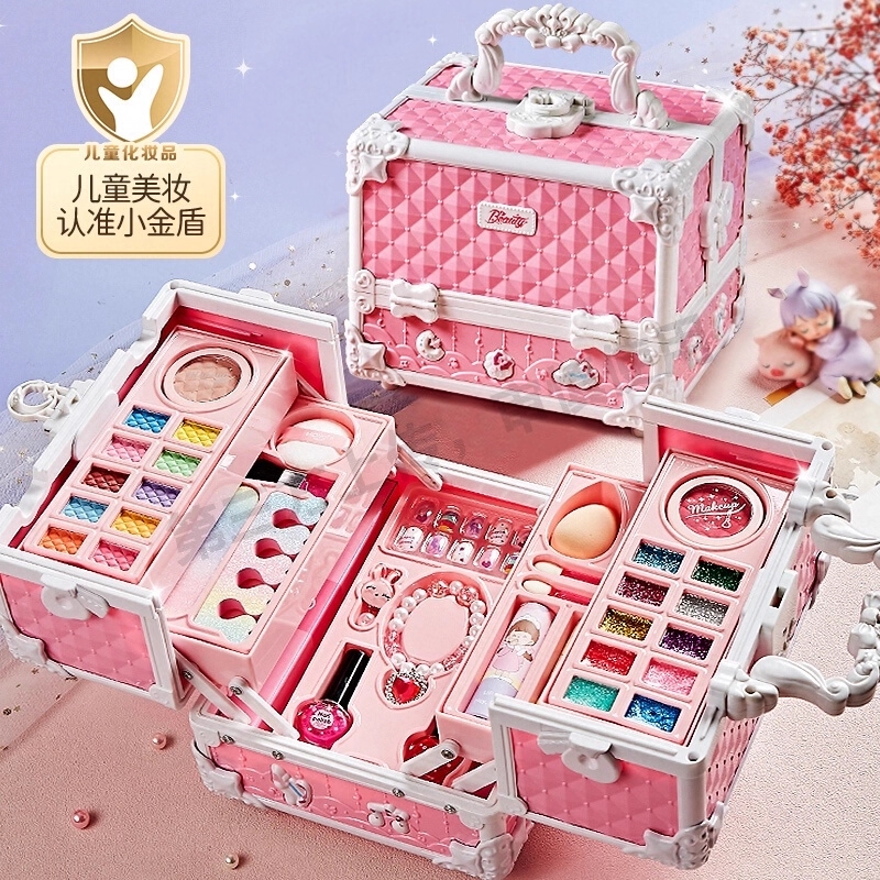 儿童化妆品玩具套装女孩生日礼物爆款公主彩妆盒指甲油6一8岁美甲