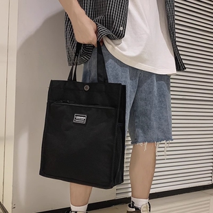 男士补习手提袋布包初中生补课拎书袋手提包休闲简约大容量文件包