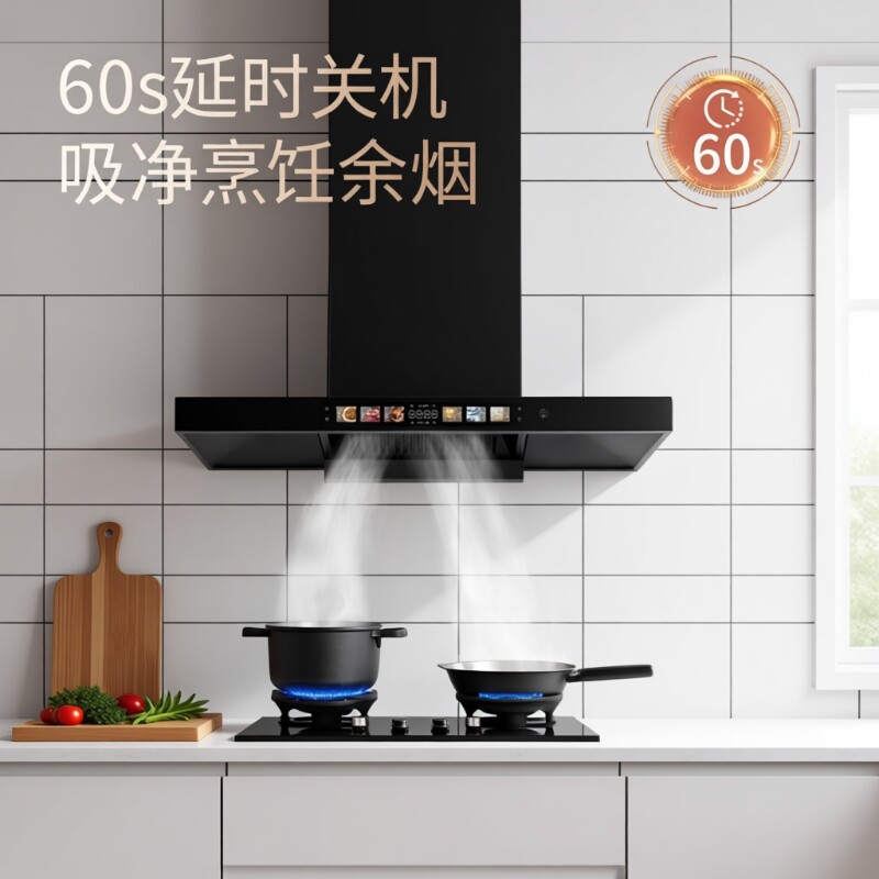 智能油烟机欧式大吸力抽油烟机家用厨房顶吸壁挂式公寓直流免清洗