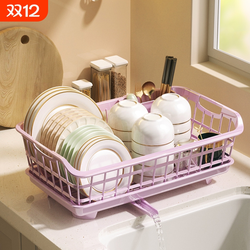 厨房台面碗碟沥水架水槽置物架塑料餐具家用放碗筷滤水收纳盒碗柜