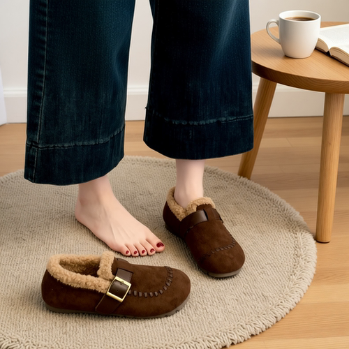 爆款复古休闲勃肯鞋女2025秋冬季新款内增高加绒豆豆鞋毛毛棉鞋子