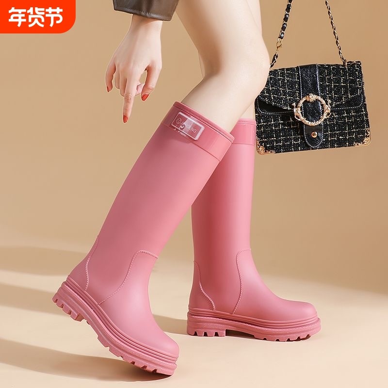 雨鞋时尚女款高筒长筒防滑保暖厨房加厚女士防水鞋成人雨靴胶鞋女