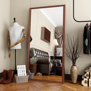 复古镜子全身镜家用落地镜卧室服装店试衣镜可移动穿衣挂墙中古