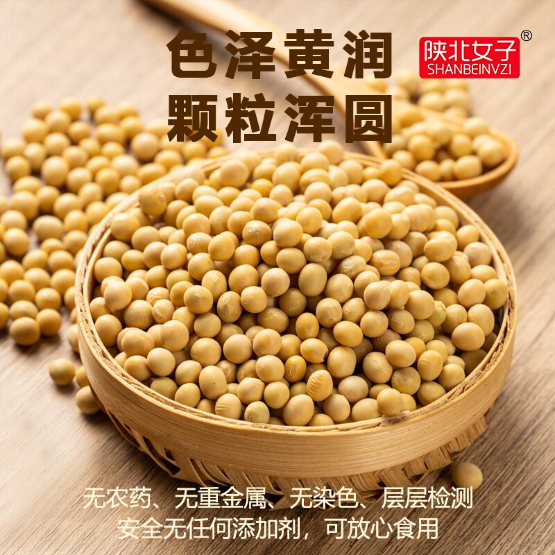 陕北黄豆新货大豆农家自种粗粮豆浆豆芽5斤真空颗粒大高蛋白豆子