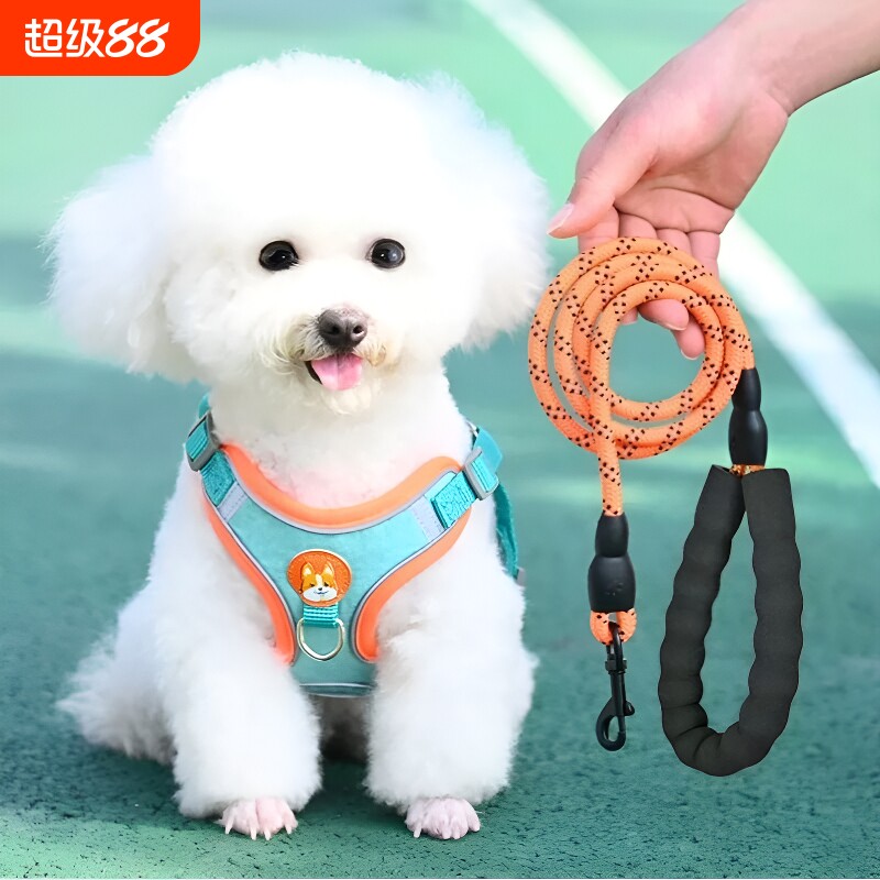 狗狗牵引绳背心式小型犬胸抱婴袋比熊泰迪博美遛狗绳小狗炼子伸缩