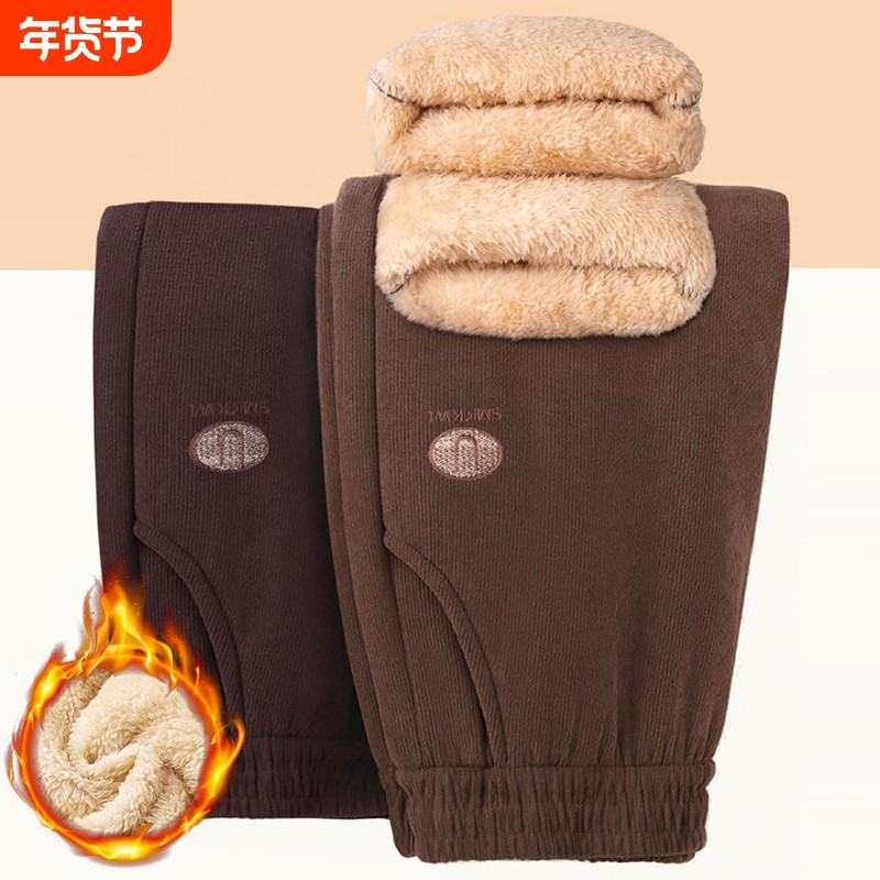 灯芯绒妈妈棉裤冬季加绒加厚保暖裤子中老年人奶奶裤冬装大码女裤