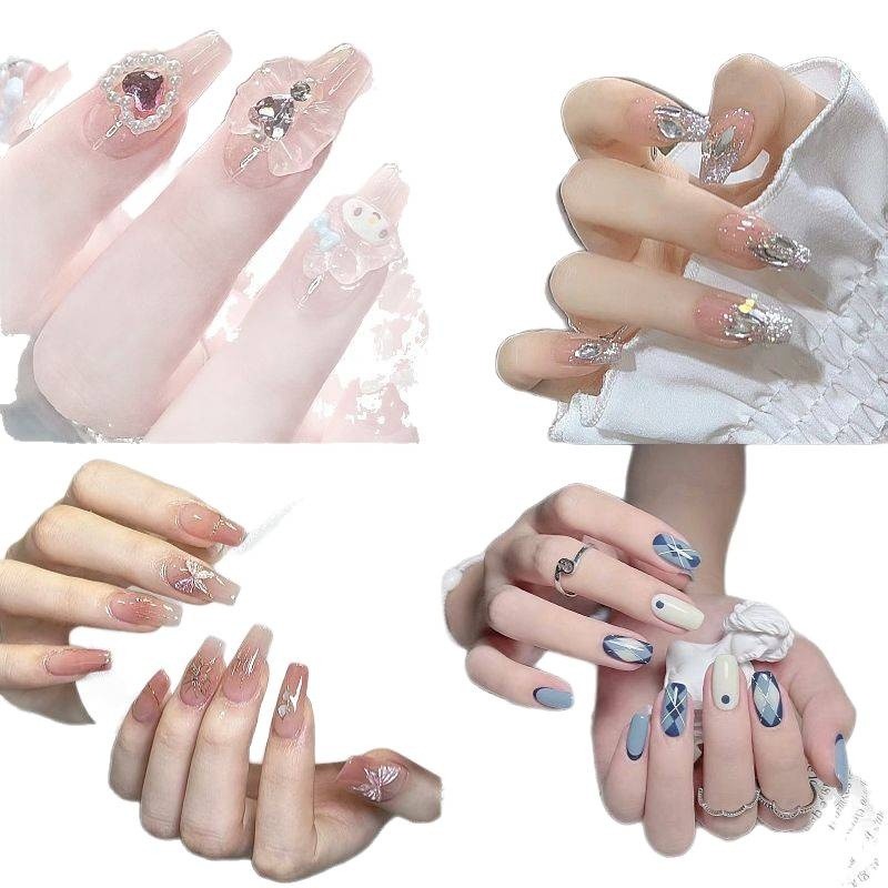 2024款手工腮红猫眼纯欲小堆钻温柔气质浪漫可拆卸穿戴甲片美甲贴