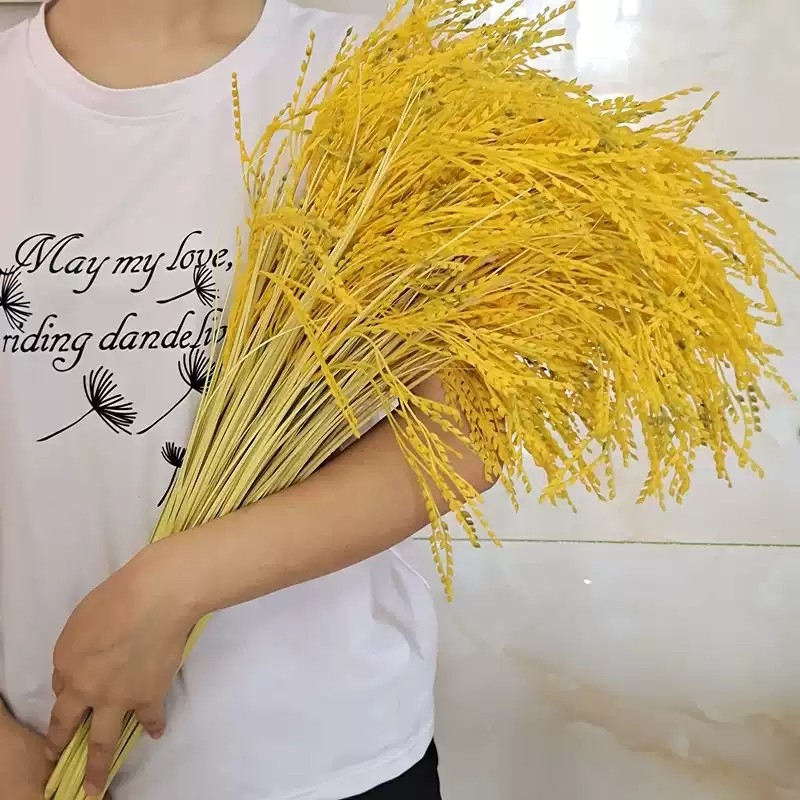新款仿真麦穗稻谷水稻假花干花塑料花拍摄道具户外客厅摆放花