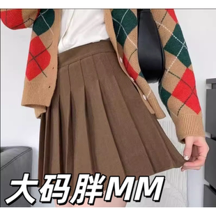 毛呢秋冬半身裙jk短裙a字裙子西装 大码 百褶裙女显瘦春秋2025新款