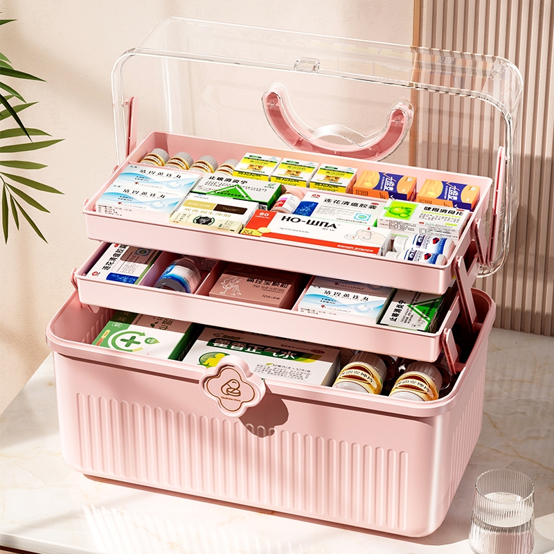 药箱家庭装药物收纳盒医疗家用药品小药盒收纳箱大号大容量医药箱