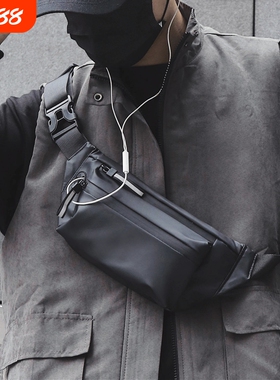 胸包防水男士腰包骑行包个性休闲户外运动斜挎包时尚大容量高级