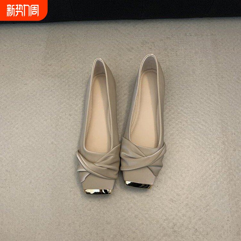 玛丽珍鞋女粗跟单鞋2026年春季新款法式温柔配裙子浅口软底豆豆鞋