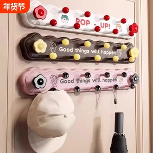 多巴胺吸盘旋转联排挂钩一排免打孔强力承重浴室厨房玄关门后粘钩