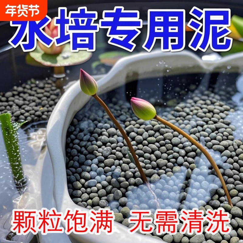 碗莲水草泥高肥力不臭水不浑水铜钱草睡莲水培植物营养泥水养