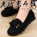 中老年软底舒适上班防滑平底黑色妈妈鞋 工作单鞋 女新款 老北京布鞋