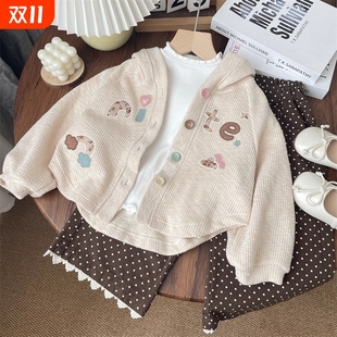 儿童连帽外套开衫 女童百搭开衫 时尚 春秋装 休闲潮 上衣宝宝2025新款