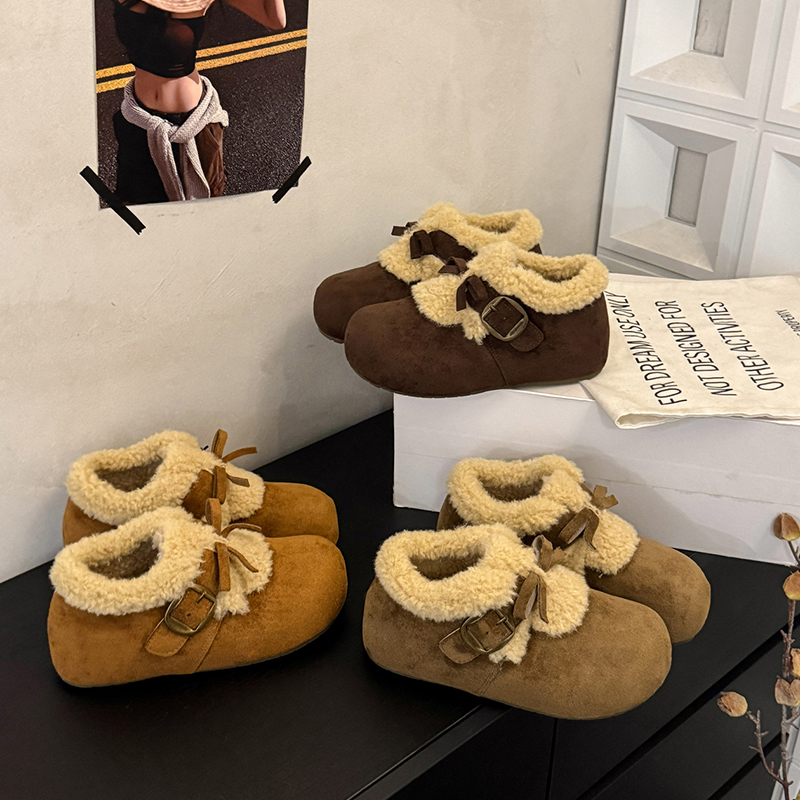 内增高复古勃肯鞋厚底雪地靴女2025秋冬季新款加绒加厚保暖棉鞋子