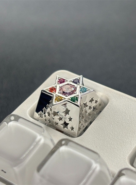 六芒星造型DIY键帽镂空五角星