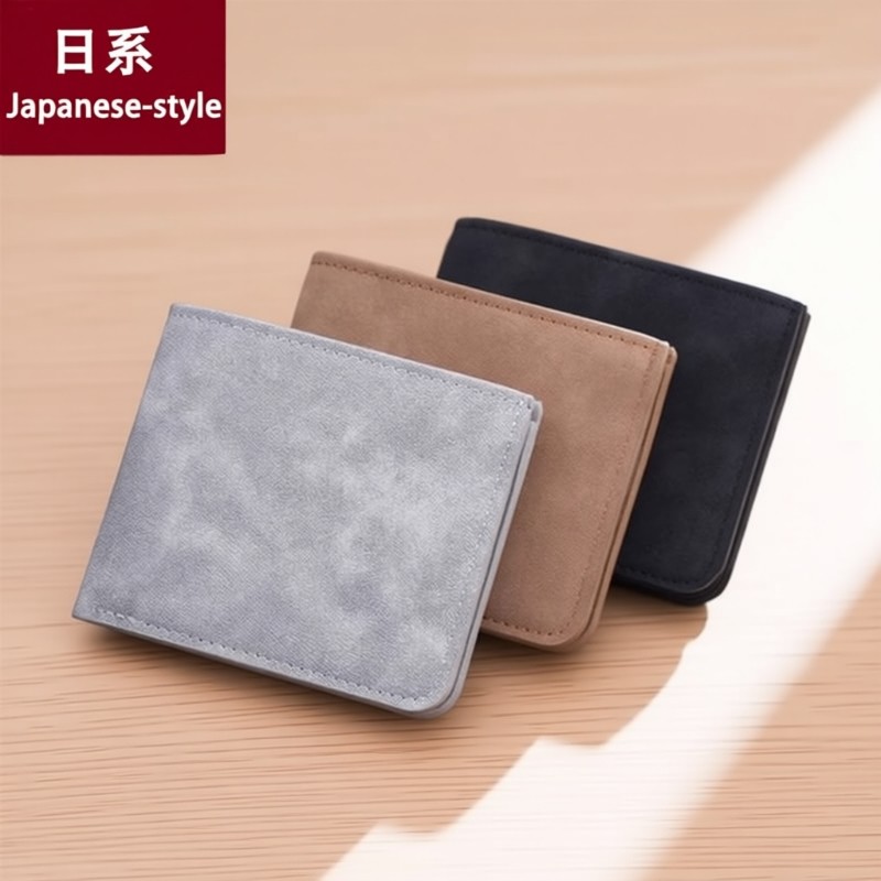 日系钱包男士超薄短款皮夹软皮钱夹轻薄简约年轻人潮流证件驾驶证