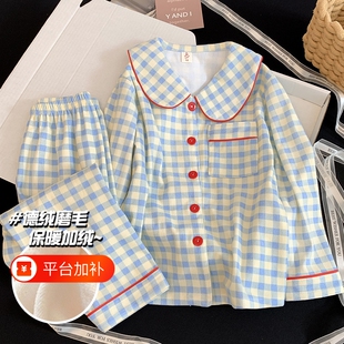 2026秋冬季新款儿童卡通可爱睡衣女童加厚保暖德绒长袖公主家居服