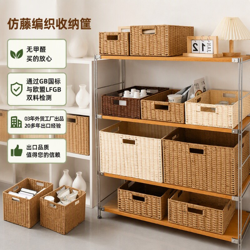 仿藤编织收纳筐|超5000次加购