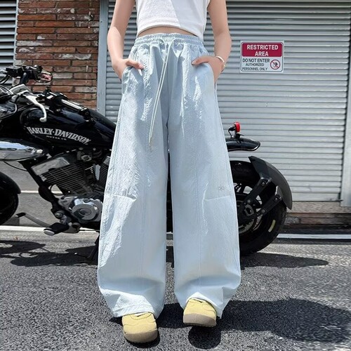女童夏季裤子2026新款儿童速干休闲裤女大童夏装薄款运动裤弯刀裤