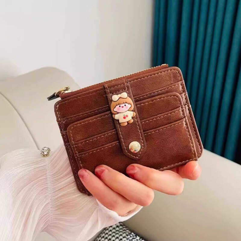 新款钱包女短款折叠韩国ins学生多卡位卡包小巧小众设计薄零钱夹