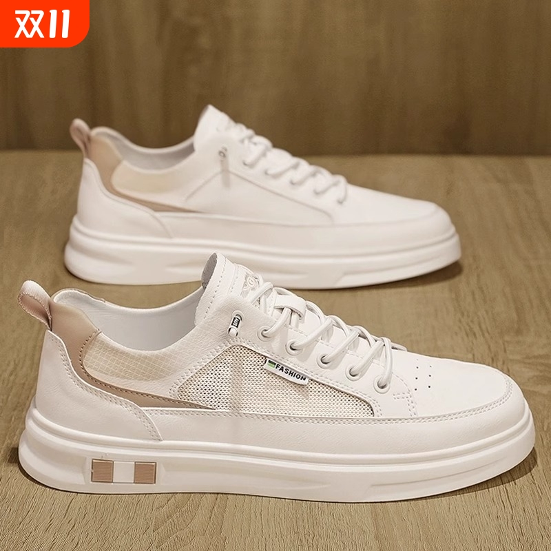 一脚蹬男鞋夏季网面透气2025新款男士运动休闲飞行员小白板鞋潮鞋