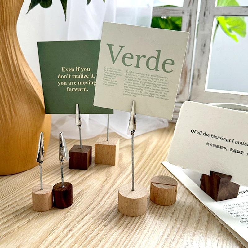 便签夹子实木卡片底座价格展示牌