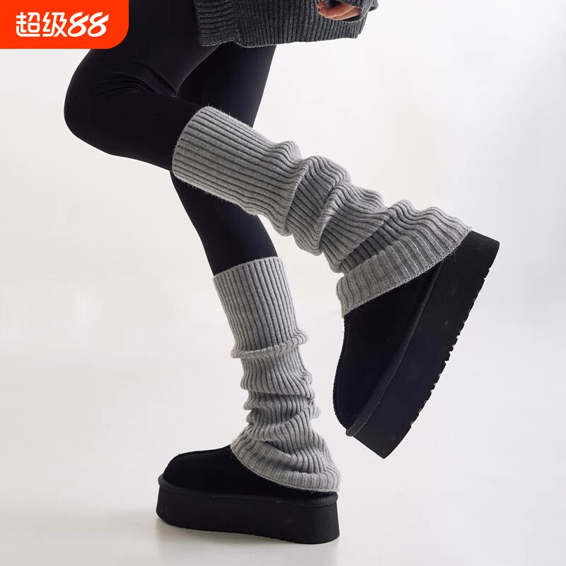 灰色百搭袜套堆堆袜秋冬季显瘦y2k小腿袜子女款保暖护腿中筒腿套