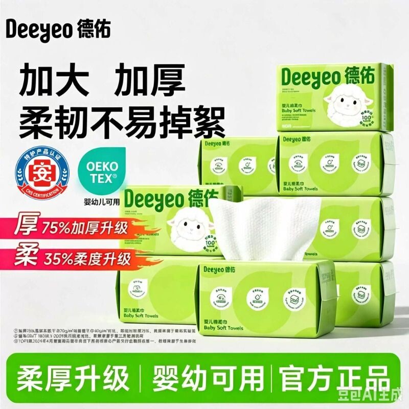 德佑绵柔巾加厚一次性洗脸巾婴儿柔巾新生儿宝宝专用擦脸湿纸巾图片