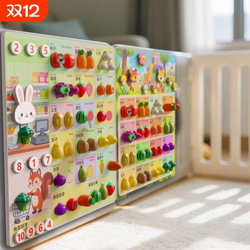 毛毡板忙碌板宝宝玩具水果切切乐