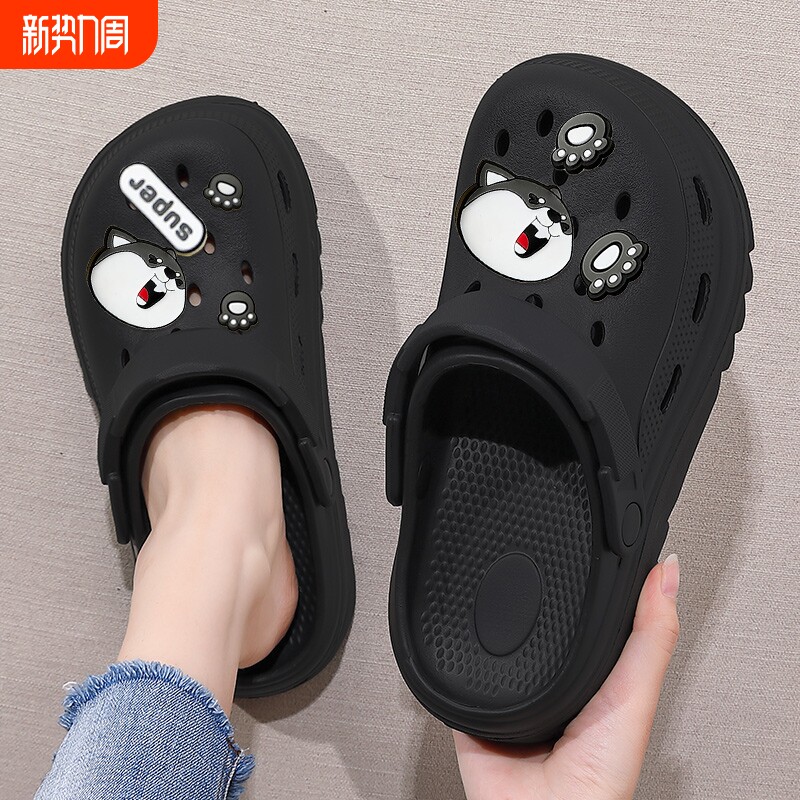 外穿洞洞鞋男款2024新款防滑夏季沙滩耐磨踩屎感男士凉拖鞋厚底